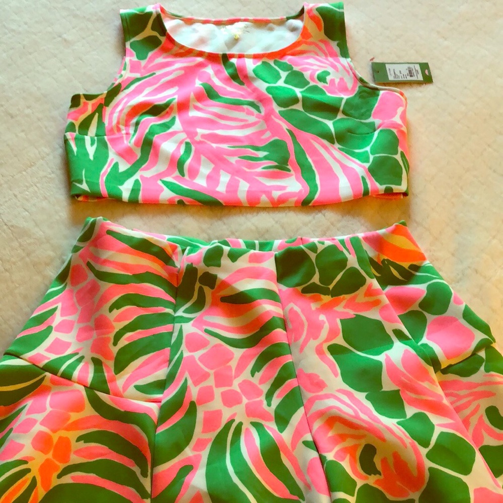 Lily Pulitzer two piece skirt and top set